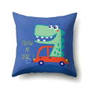 GobekUsa Dino Baby Pillowcase: Cute Dino Drive Car Letter Cushion Cover for Bedroom Decor