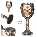 GobekUsa Dragon Skull Goblet: Gothic Resin Stainless Steel Wine Glass for Cocktail Bar Party