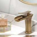 GobekUsa Gold Waterfall Bathroom Basin Faucet Mixer Tap Hot Cold White Sink