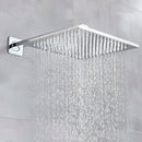 GobekUsa 8" Brass Square LED Rainfall Shower Head with Wall Mount Arm Pipe