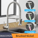 GobekUsa LED Kitchen Faucet with Dual Spouts and Single Handle
