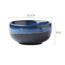 GobekUsa Japanese Blue Ceramic Tableware Set - Rice Bowl, Plate, Spoon, Udon Ramen Bowl, Soup Dish