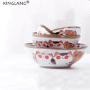 GobekUsa Japanese Style Handmade Fortune Cat Ceramic Bowl - Eco-Friendly Porcelain Bowl