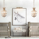 GobekUsa Grey/Gold Metal Cage Chandelier: Russian-Inspired, 3-Light Lustre for Nursery, Kitchen, Dining