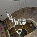 GobekUsa Golden LED Crystal Chandelier for Living Room Staircase