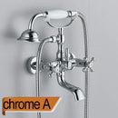 GobekUsa Dual Handle Luxury Bathtub Faucet with Handheld Shower Mixer