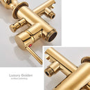 GobekUsa Gold Swan Freestanding Bathtub Faucet with Handshower