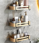 GobekUsa Aluminum Bathroom Corner Shelf - Wall Mounted Shower Storage Holder