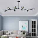 GobekUsa Black Gold Glass Pendant Light Industrial Loft Stair Dining Room Nordic Lamp
