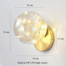 GobekUsa Glass Shade Gold Wall Lamp for Bedroom Loft Design, Up Down Iron LED Wall Lights
