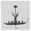 GobekUsa Antler Resin Chandelier: American Country Retro Style LED Hanging Lamp