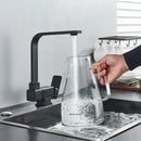 GobekUsa Black Kitchen Rotating Faucet | Foldable Single Handle Mixer Faucet