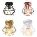 GobekUsa Iron Frame Cage Ceiling Light Fixture Modern Retro Cafe Loft Aisle Lampshade