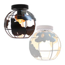 GobekUsa World Map Metal Wire Globe Ceiling Light Shade - Modern Loft Cage Shade