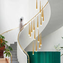 GobekUsa LED Spiral Chandelier for Home, Black Chrome Gold Stairwell Lighting