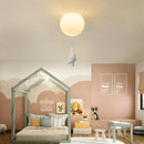 GobekUsa Cartoon Bear Ceiling Light for Kids' Rooms, LED Fixture Bedroom Decor