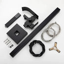 GobekUsa Black Floor Mounted Bathtub Faucet Set with Waterfall Mixer Tap