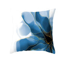 GobekUsa Blue Ink Gold Edge Geometric Cushion Cover - Polyester Throw Pillow Case