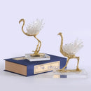 GobekUsa Golden Crane Copper Crystal Handmade Home Decor Craft