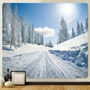 GobekUsa Christmas Snow Forest Tapestry: Bohemian Bedroom Wall Decoration