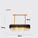 GobekUsa Crystal Black Clear LED Chandelier Lighting for Staircase Foyer