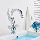 GobekUsa Golden Swan Crystal Handle Basin Faucet - Deck Mount Luxury Bathroom Mixer