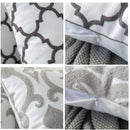 GobekUsa Grey Geometric Embroidered Cushion Cover 45x45cm