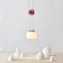 GobekUsa JOJO Modern LED Glass Pendant Lamp, Adjustable Height, Gold Nightstand Light