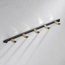 GobekUsa Brass 5-Hook Robe Rack in Black Gold for Wall Mount Towel & Clothes Storage