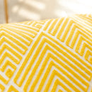 GobekUsa Geometric Embroidery Canvas Cotton Cushion Cover for Sofa Bed in Yellow