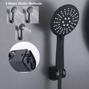 GobekUsa Black Copper Basin Faucet with Shower Head & Dual Function Mixer