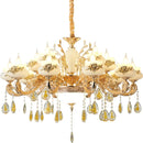 GobekUsa Gold Crystal LED Chandelier: Elegant Lighting for Living Room, Hotel, or Villa Hall