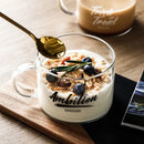 GobekUsa Creative Alphabet Glass Juice Cup with Handle | Personalized Office Tea and Dessert Cup