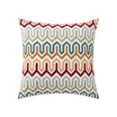 GobekUsa Christmas Embroidered Cushion Cover 45x45cm - Red Green Santa Snowflake Deer Snowman