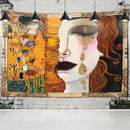 GobekUsa Bohemian Thai Style Half Face Woman Tapestry Wall Hanging for Living Room Decor