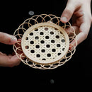 GobekUsa Bamboo Woven Coasters & Storage Basket Set for Kitchen Table Décor