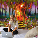 GobekUsa Dreamy Castle Mushroom Tapestry Psychedelic Wall Hanging Hippie Kids Decor