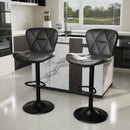 Counter Height Swivel Bar Stools with Backrest, Faux Leather & Iron Frame (Set of 2)