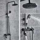 GobekUsa Black Bronze Bathroom Shower Set with 8" Rainfall Head - Wall Mounted