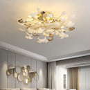 GobekUsa Ginkgo Leaf Bedroom Lamp: Post-modern Minimalist Art Ceiling Light, Elegant and Romantic