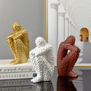GobekUsa Golden Man Thinker Abstract Sculpture Statue for Home Decor