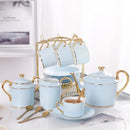 GobekUsa Bone China Coffee Set Tea Luxury Porcelain Set with Teapot and Cups