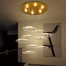 GobekUsa Lotus Leaf Acrylic Nordic LED Chandelier for Restaurant Living Room Hotel Villa