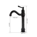 GobekUsa Black Ceramics Sink with Hand-Painted Waterfall Design and Brass Faucet