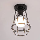 GobekUsa Industrial Black Iron Cage Ceiling Light Flush Mount