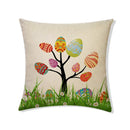 GobekUsa Easter Rabbit Eggs Linen Pillowcase 45*45CM