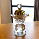 GobekUsa Dual-Purpose Crystal Candle Holder & Metal Incense Burner for Wedding Table Centerpieces