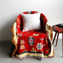 GobekUsa Boho Jacquard Knitted Double-Sided Throw Blanket