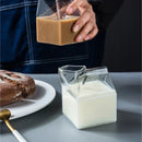 GobekUsa Creative Milk Box Glass Cup - 250ml | Cute Transparent Drinkware for Juice and Coffee