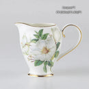 GobekUsa Camellia Bone China Tea & Coffee Set - Porcelain Teatime Pot, Cups, & Sugarpot
